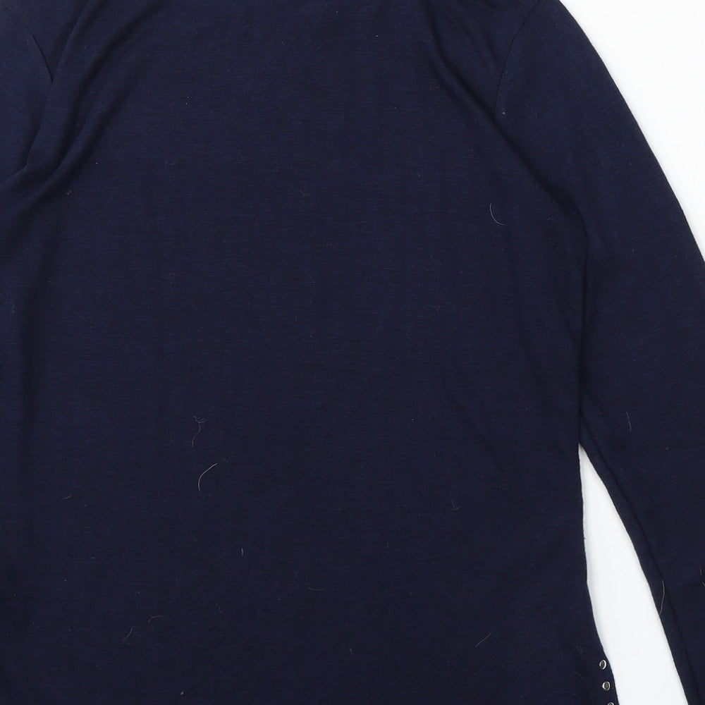 F&F Womens Blue Round Neck Polyester Pullover Jumper Size 10