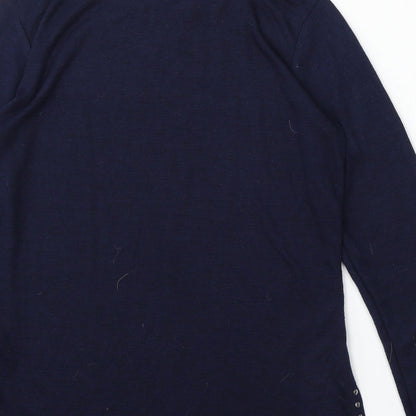 F&F Womens Blue Round Neck Polyester Pullover Jumper Size 10