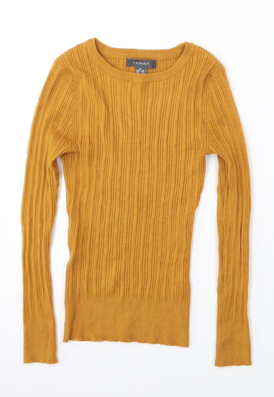 Primark Womens Yellow Round Neck Viscose Pullover Jumper Size 6