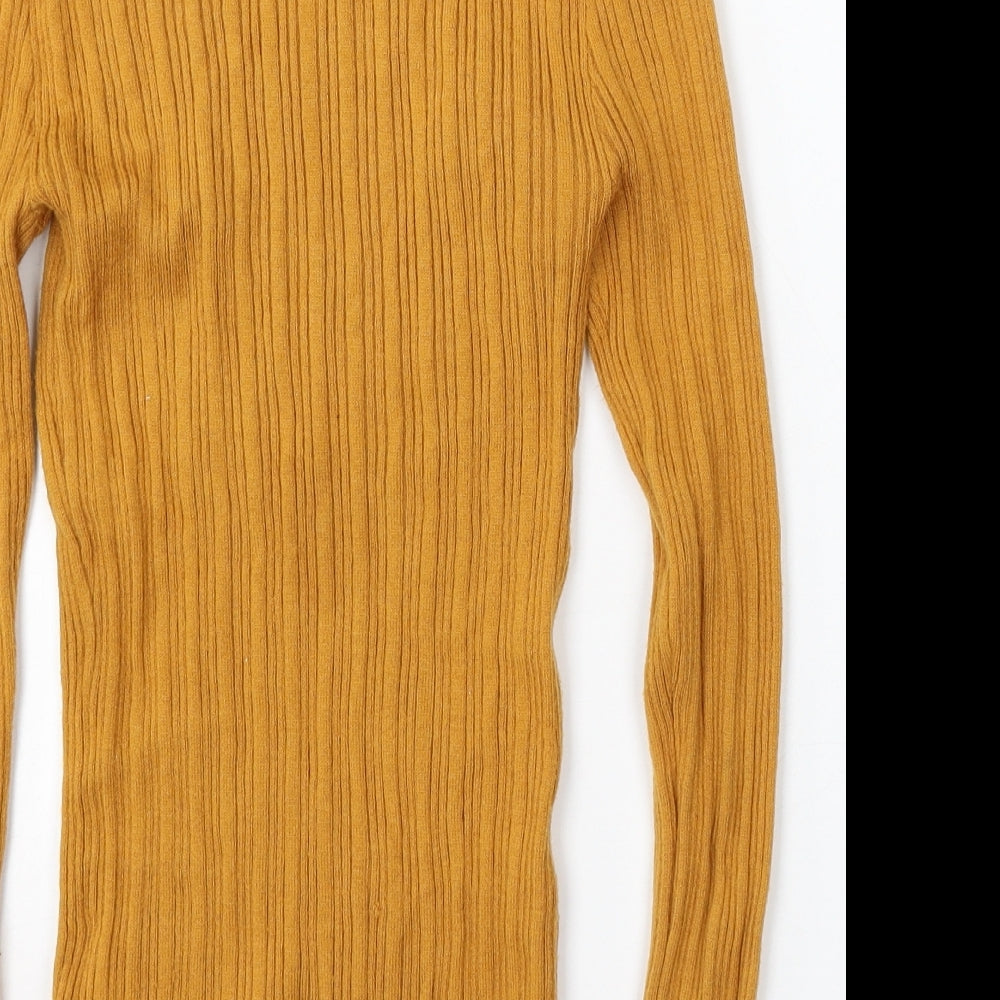 Primark Womens Yellow Round Neck Viscose Pullover Jumper Size 6