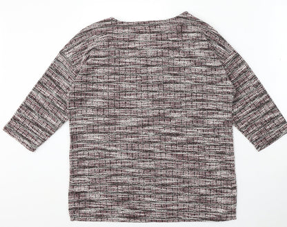 Nutmeg Womens Multicoloured Round Neck Polyester Pullover Jumper Size 12