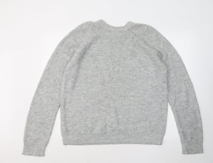 Primark Womens Grey Round Neck Acrylic Pullover Jumper Size 14