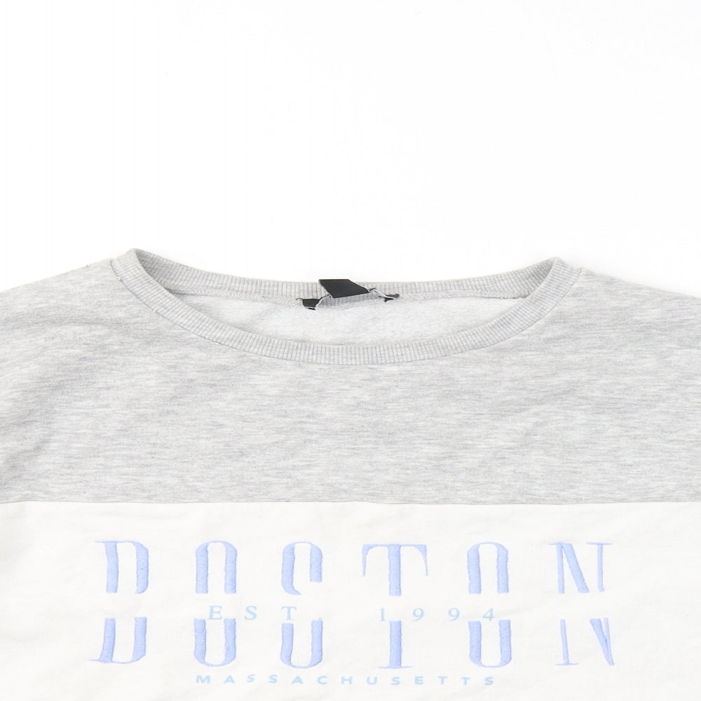 New Look Girls Grey Cotton Pullover Sweatshirt Size 14-15 Years - Boston