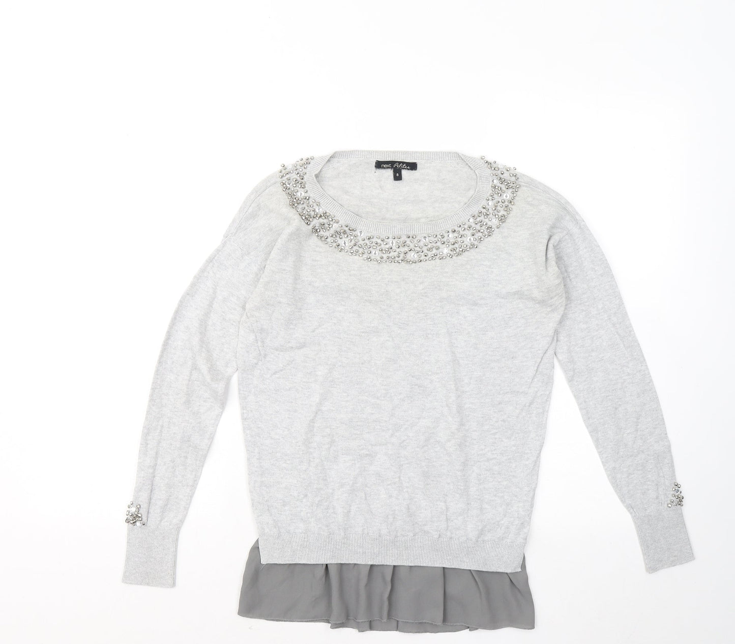 Womens UK Size 8 NEXT Grey Pullover Jumper