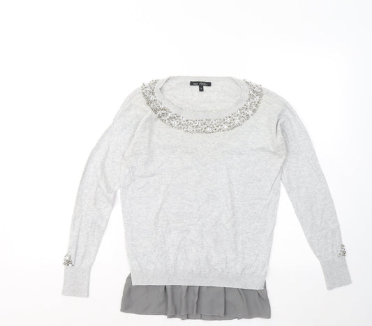 Womens UK Size 8 NEXT Grey Pullover Jumper