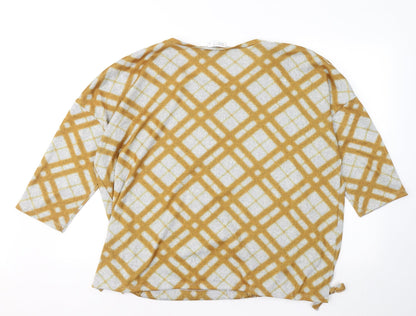 Womens UK Size 18 Papaya Yellow Pullover Jumper