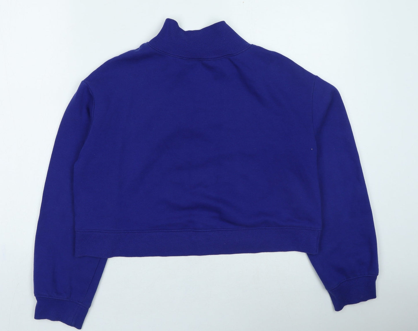 H&M Womens Blue Cotton Pullover Sweatshirt Size S Pullover - Cropped