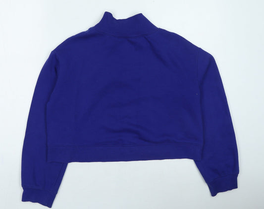 H&M Womens Blue Cotton Pullover Sweatshirt Size S Pullover - Cropped
