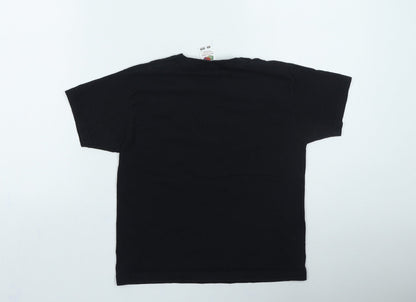 Fruit of the Loom Boys Black Cotton Basic Casual Size 7-8 Years Round Neck Pullover - MGZ