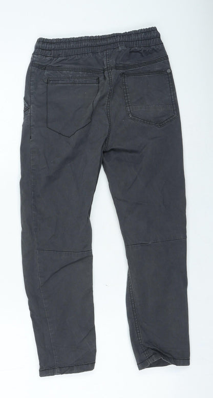 NEXT Boys Grey Cotton Cargo Trousers Size 9 Months Regular Tie