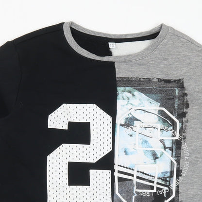 Marks and Spencer Boys Multicoloured Cotton Pullover Sweatshirt Size 9-10 Years - Numbers