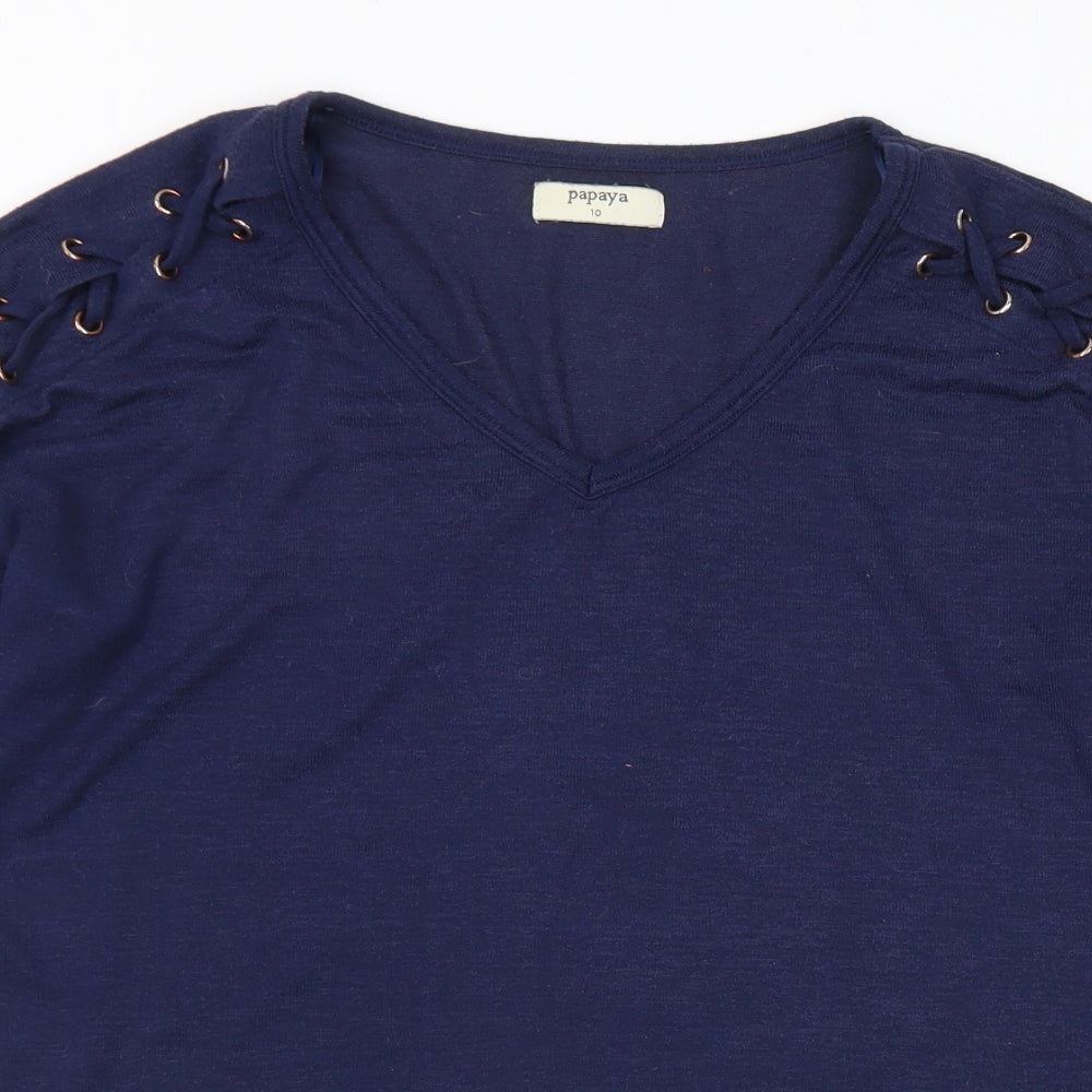 Womens UK Size 10 Papaya Blue Pullover Jumper