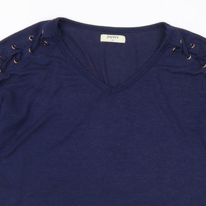 Womens UK Size 10 Papaya Blue Pullover Jumper