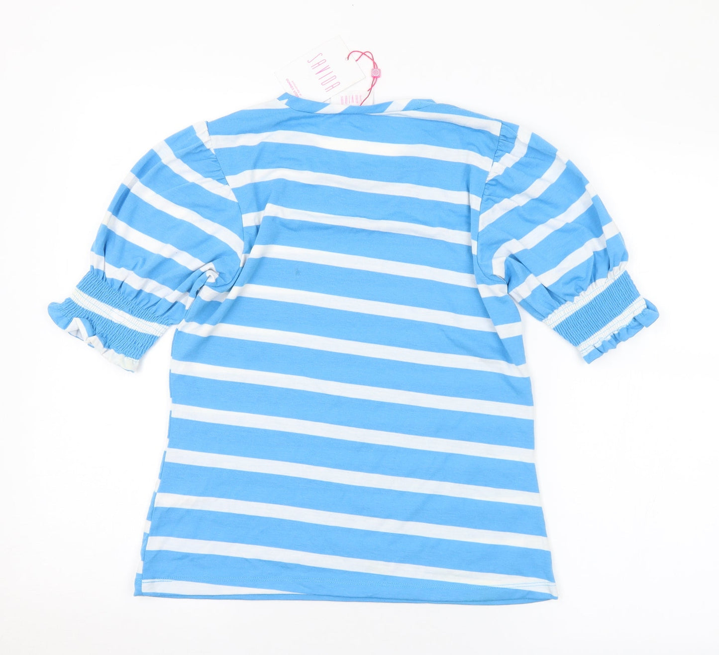 Womens UK Size S Savida Blue Basic T-Shirt
