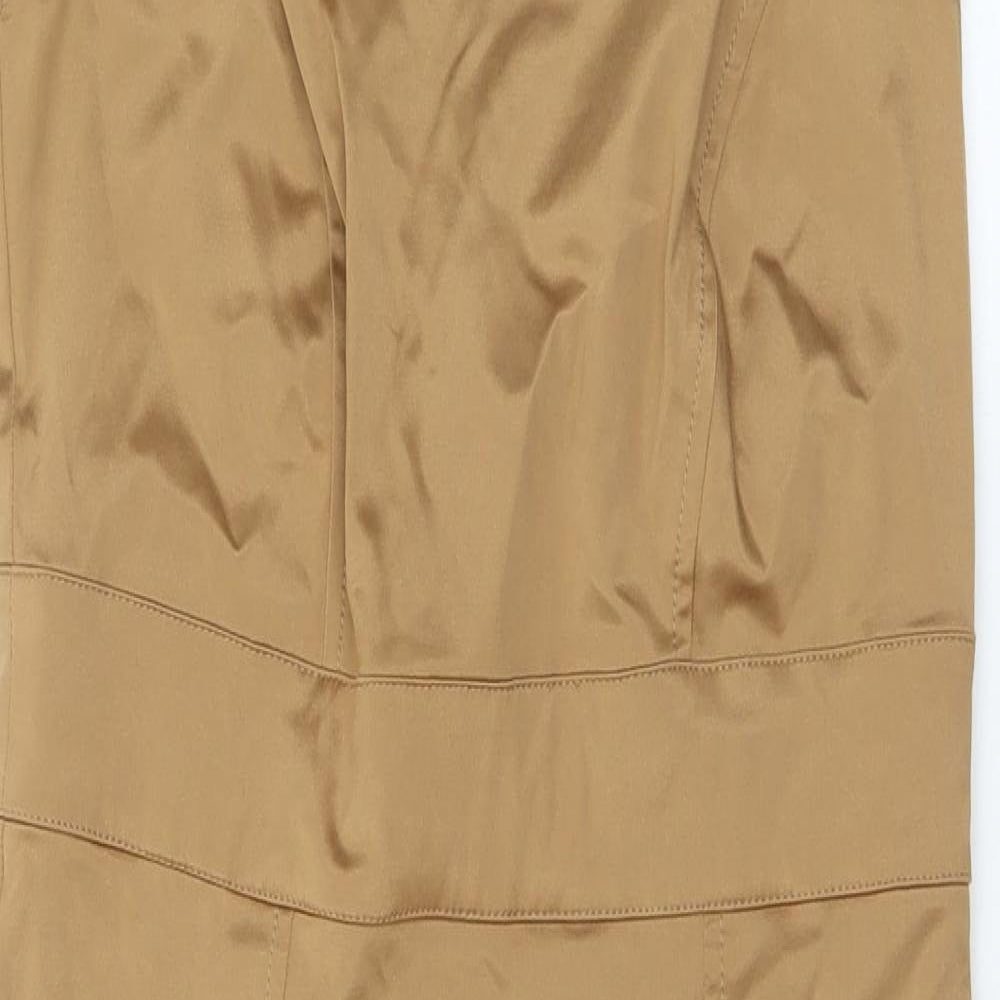 Beatrice Womens Brown Polyamide Shift Size 10 Round Neck Zip