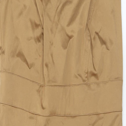Beatrice Womens Brown Polyamide Shift Size 10 Round Neck Zip