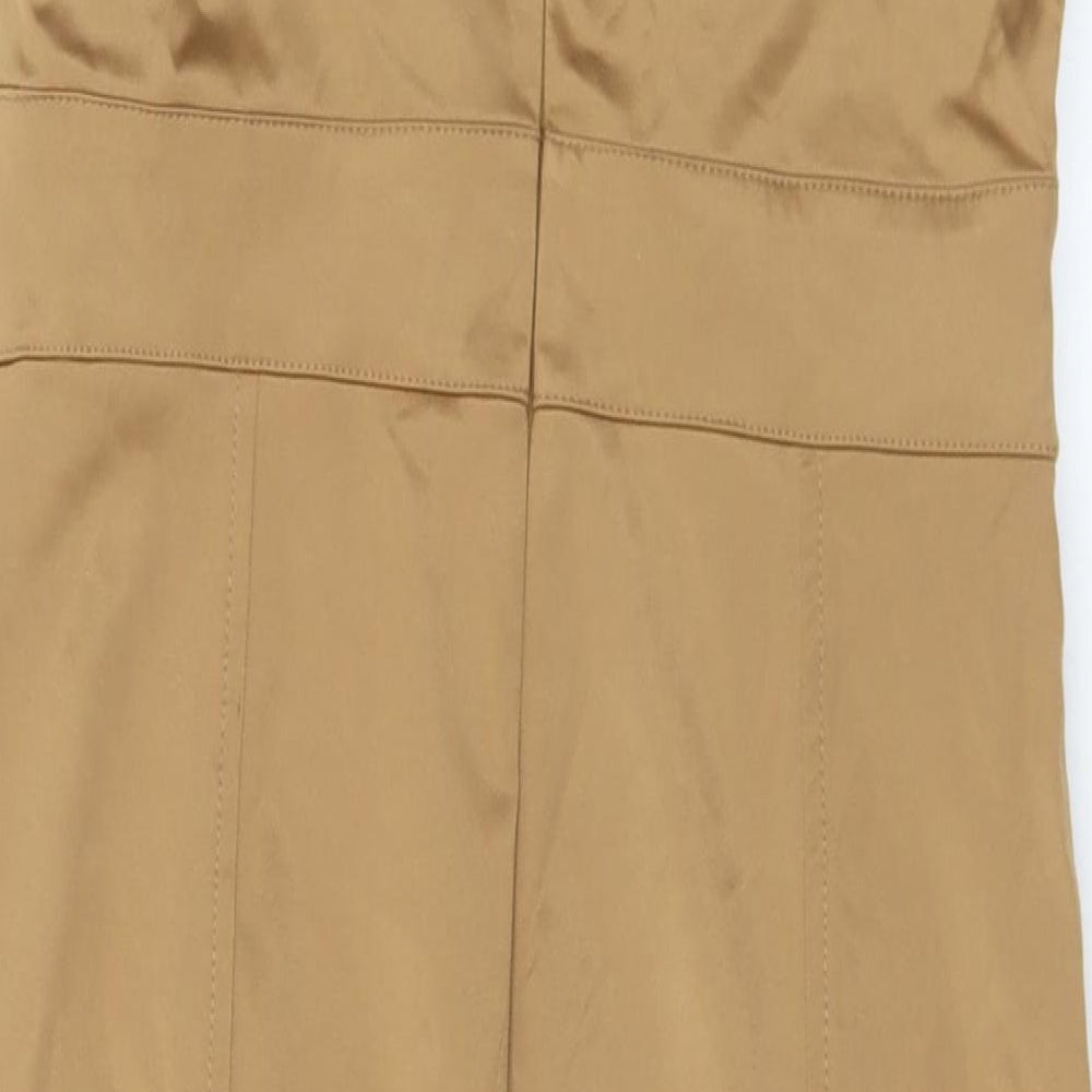Beatrice Womens Brown Polyamide Shift Size 10 Round Neck Zip