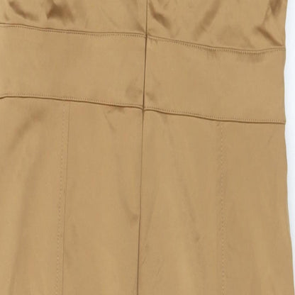 Beatrice Womens Brown Polyamide Shift Size 10 Round Neck Zip