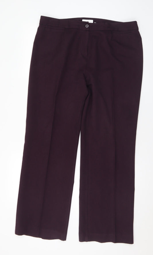 Womens UK Size 16 EWM Regular Fit  Purple Trousers
