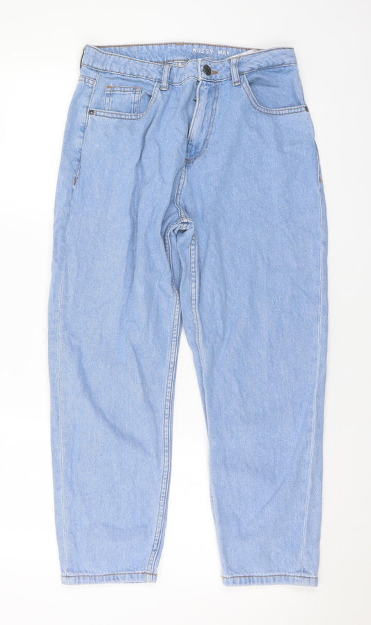 Noisy may Womens Blue Cotton Cropped Jeans Size 30 in L23 in Regular Button