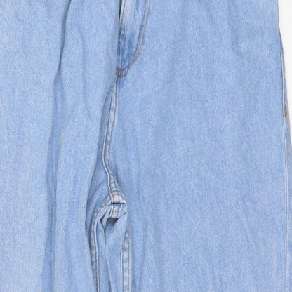 Noisy may Womens Blue Cotton Cropped Jeans Size 30 in L23 in Regular Button