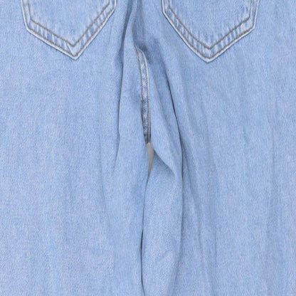 Noisy may Womens Blue Cotton Cropped Jeans Size 30 in L23 in Regular Button