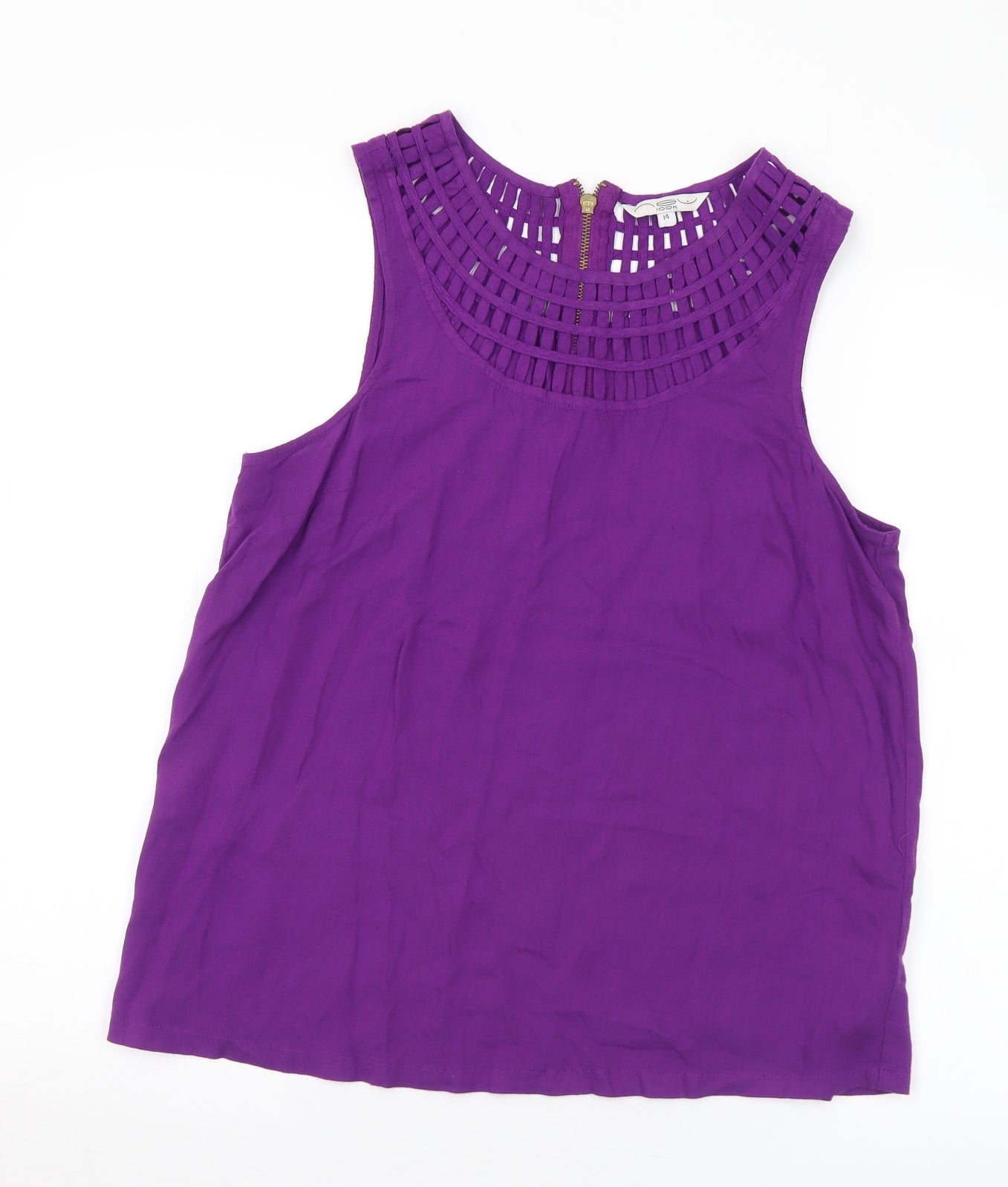 Womens UK Size 14 New Look Purple Basic Blouse