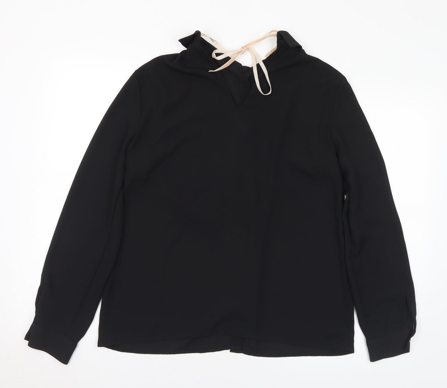 Womens UK Size M Zara Black Basic Blouse