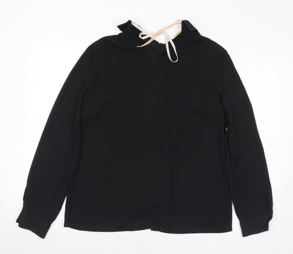 Womens UK Size M Zara Black Basic Blouse