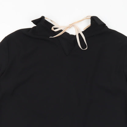 Womens UK Size M Zara Black Basic Blouse
