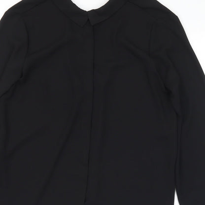 Womens UK Size M Zara Black Basic Blouse