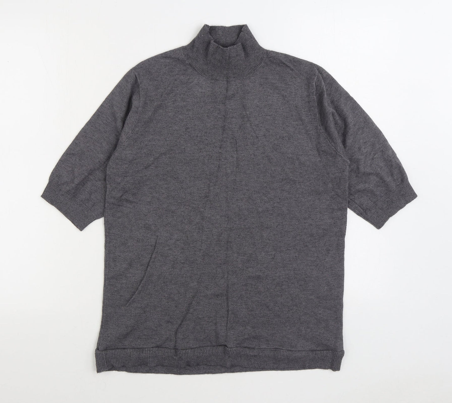 Primark Womens Grey High Neck Acrylic Pullover Jumper Size 14