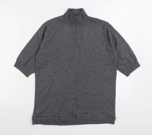 Primark Womens Grey High Neck Acrylic Pullover Jumper Size 14