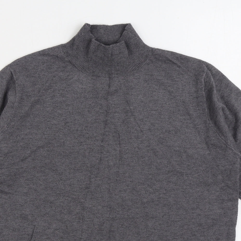 Primark Womens Grey High Neck Acrylic Pullover Jumper Size 14