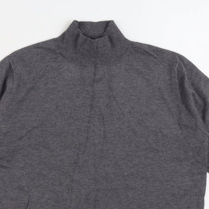 Primark Womens Grey High Neck Acrylic Pullover Jumper Size 14