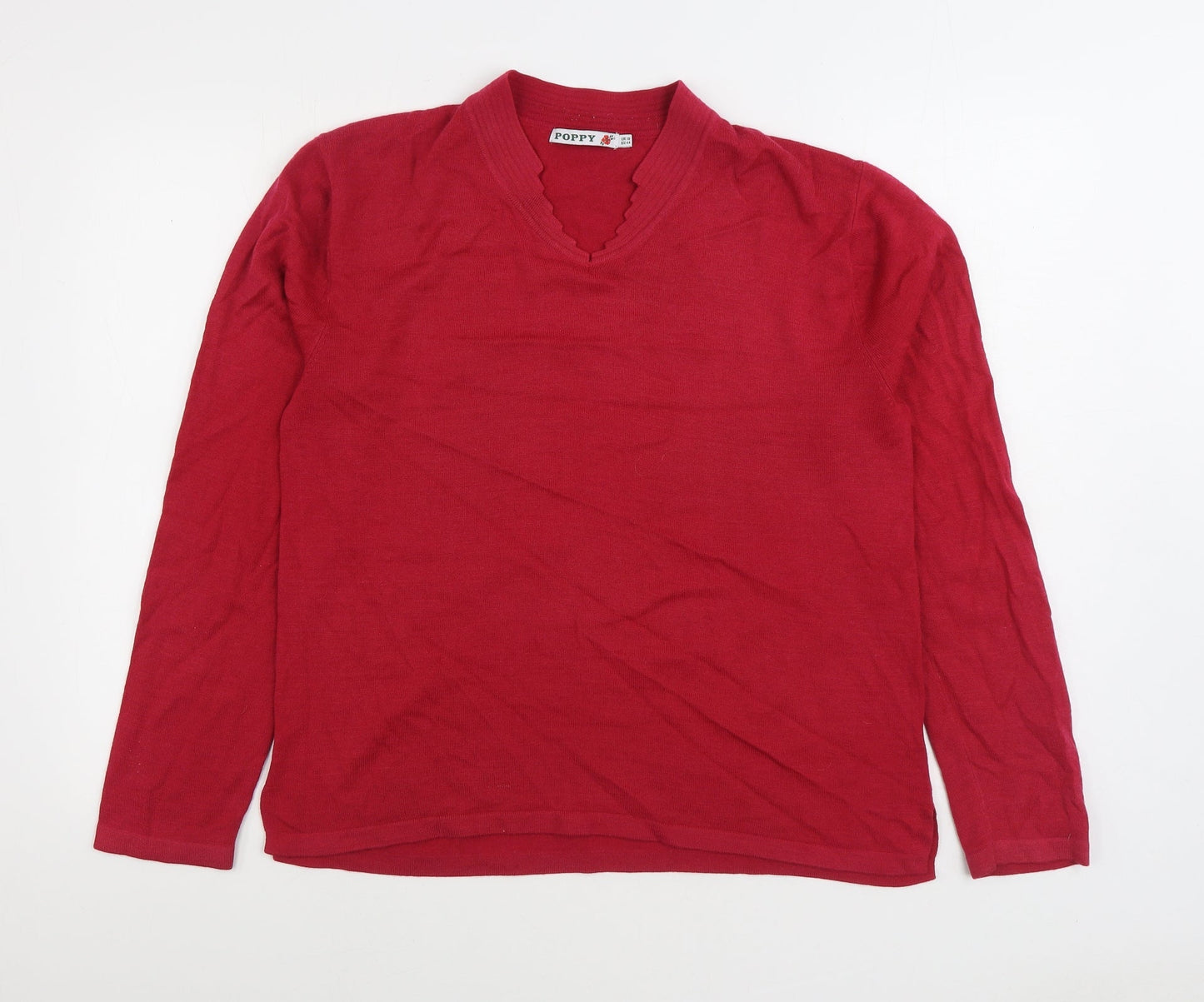 Womens UK Size 18 Poppy Pink Pullover Jumper