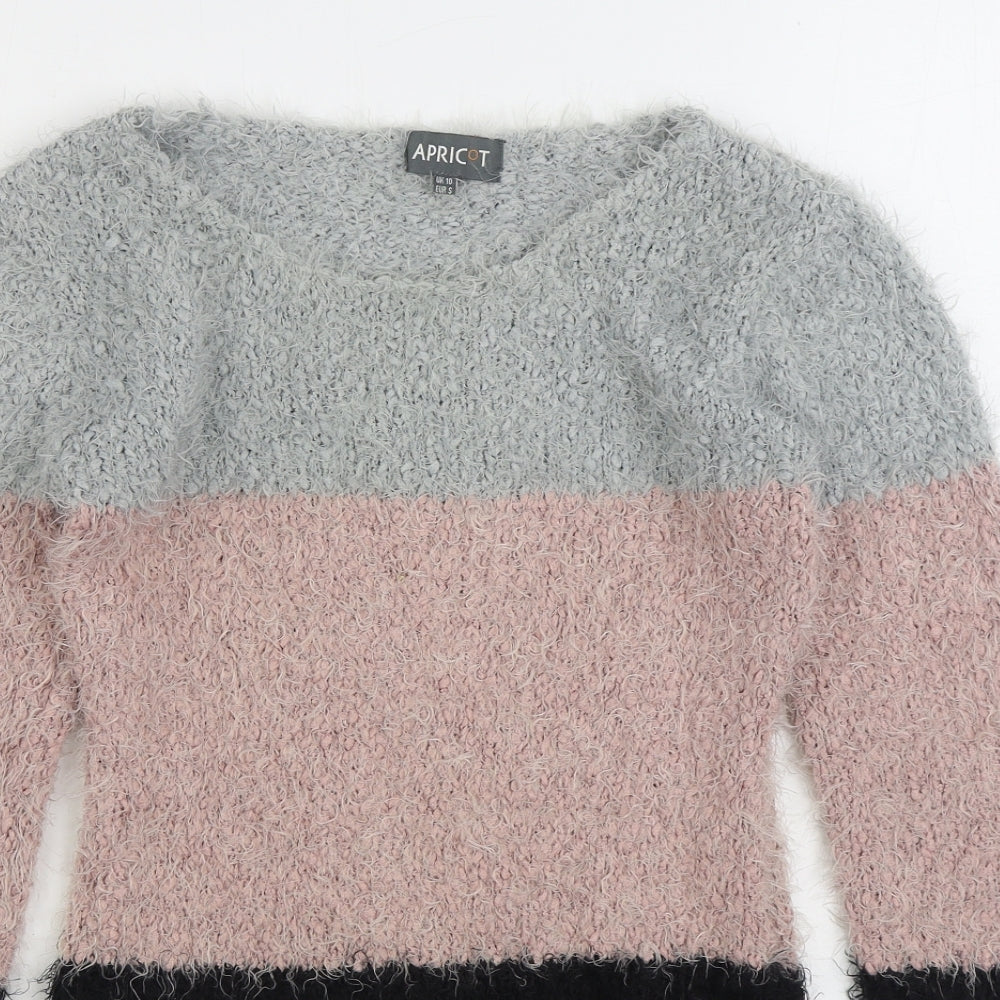 Womens UK Size S Apricot Multicoloured Pullover Jumper