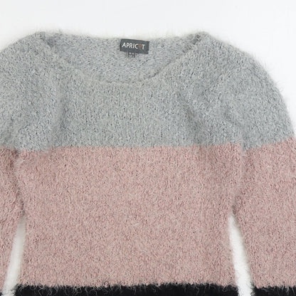 Womens UK Size S Apricot Multicoloured Pullover Jumper