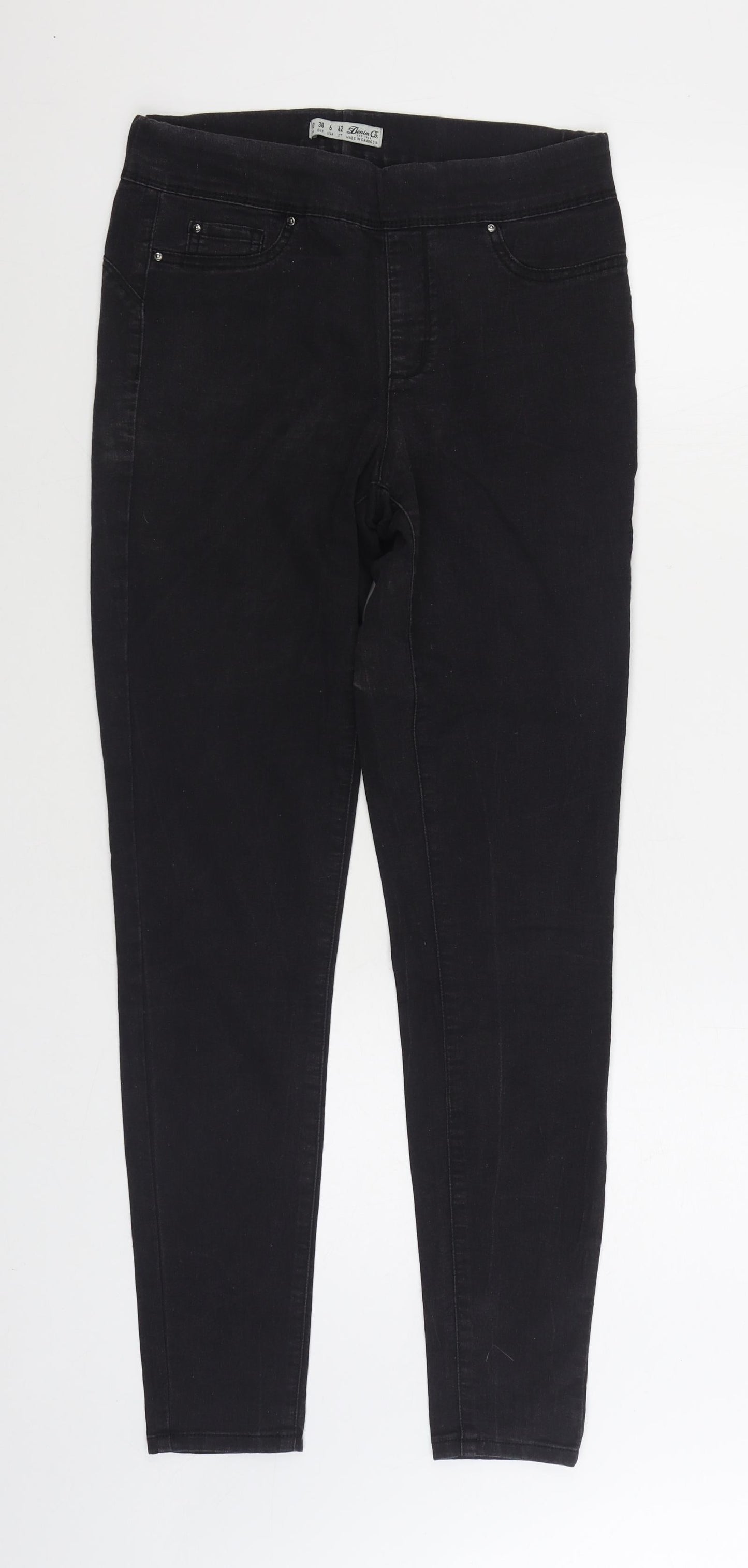 Denim & Co. Womens Black Cotton Skinny Jeans Size 10 L29 in Regular Zip