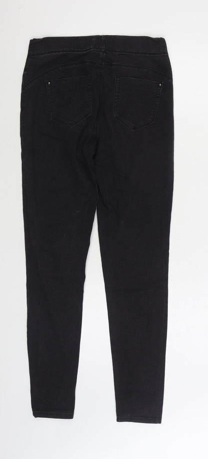 Denim & Co. Womens Black Cotton Skinny Jeans Size 10 L29 in Regular Zip