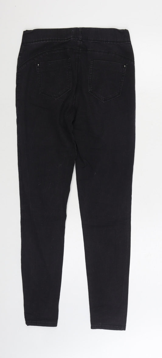 Denim & Co. Womens Black Cotton Skinny Jeans Size 10 L29 in Regular Zip