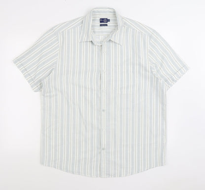 Mens UK Size L BHS Multicoloured  Button-Up Short Sleeve Casual Shirt