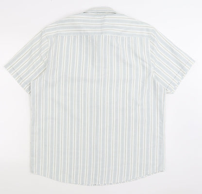 Mens UK Size L BHS Multicoloured  Button-Up Short Sleeve Casual Shirt