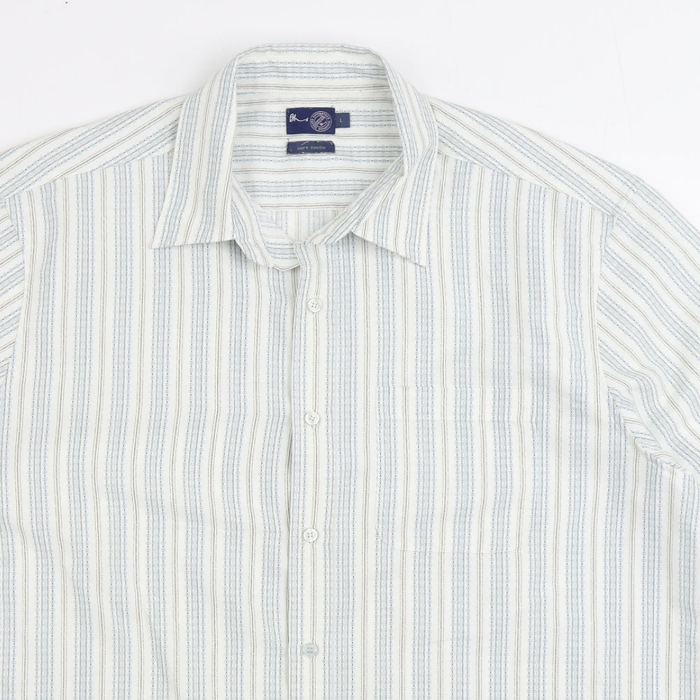 Mens UK Size L BHS Multicoloured  Button-Up Short Sleeve Casual Shirt
