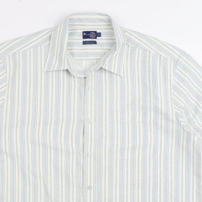 Mens UK Size L BHS Multicoloured  Button-Up Short Sleeve Casual Shirt