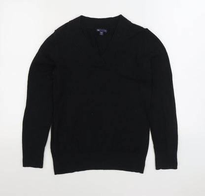 Gap Womens Black V-Neck Acrylic Pullover Jumper Size M