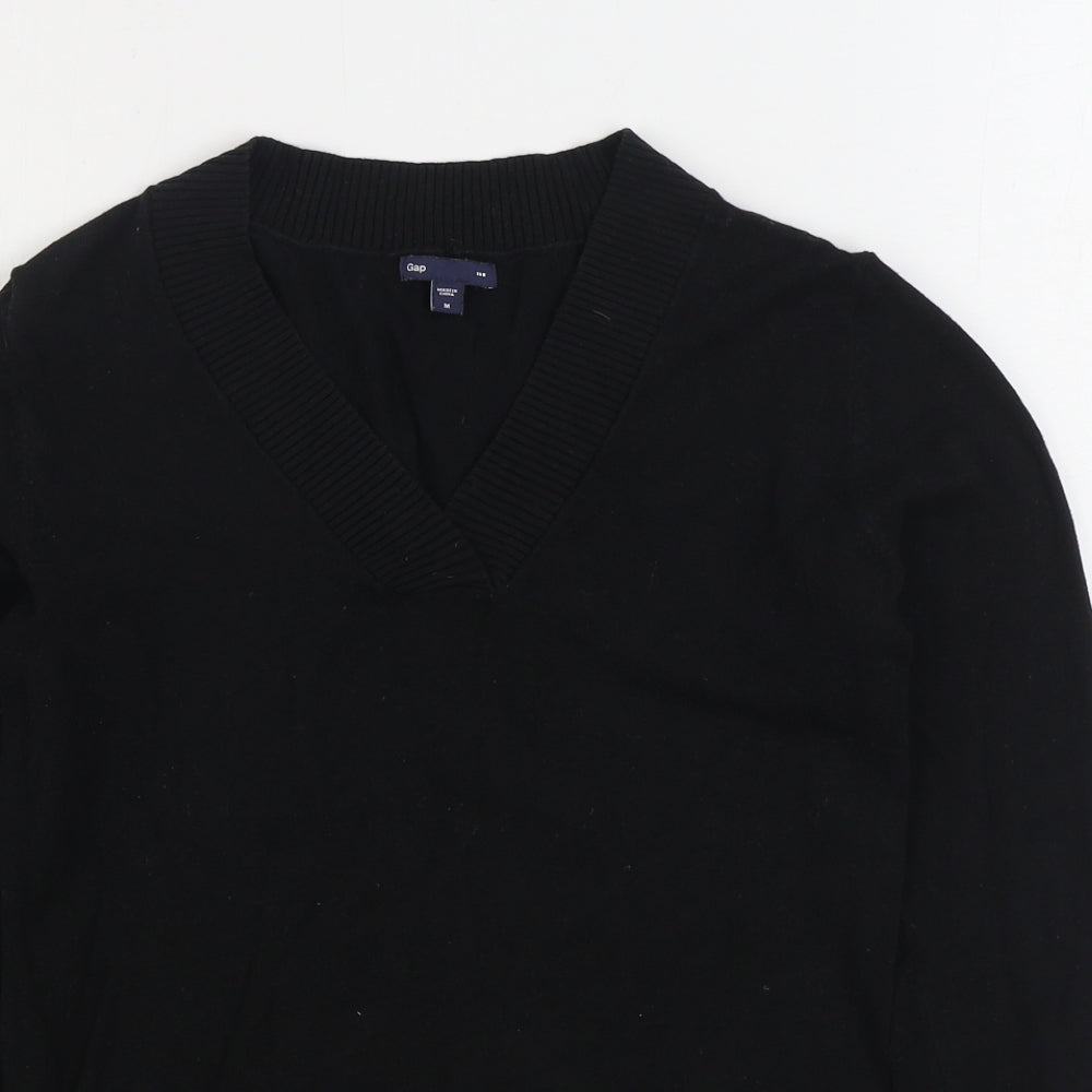 Gap Womens Black V-Neck Acrylic Pullover Jumper Size M