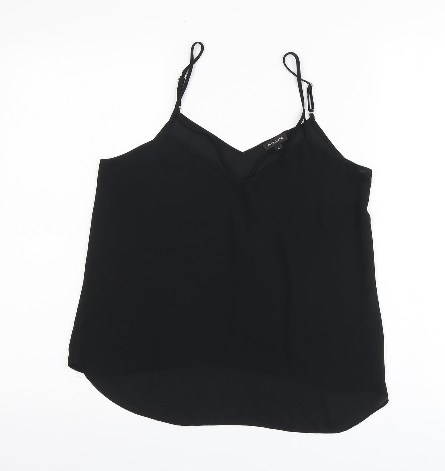 Womens UK Size 8 River Island Black Basic Blouse
