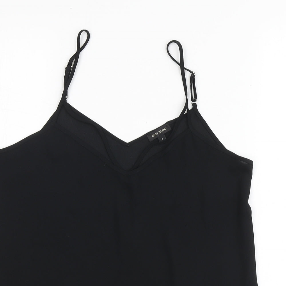 Womens UK Size 8 River Island Black Basic Blouse