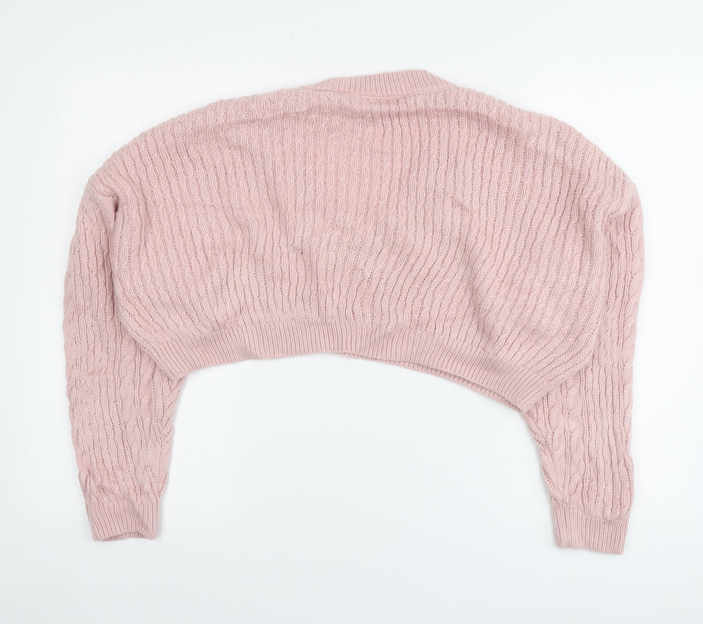 COLLUSION Womens Pink V-Neck Acrylic Pullover Jumper Size 12